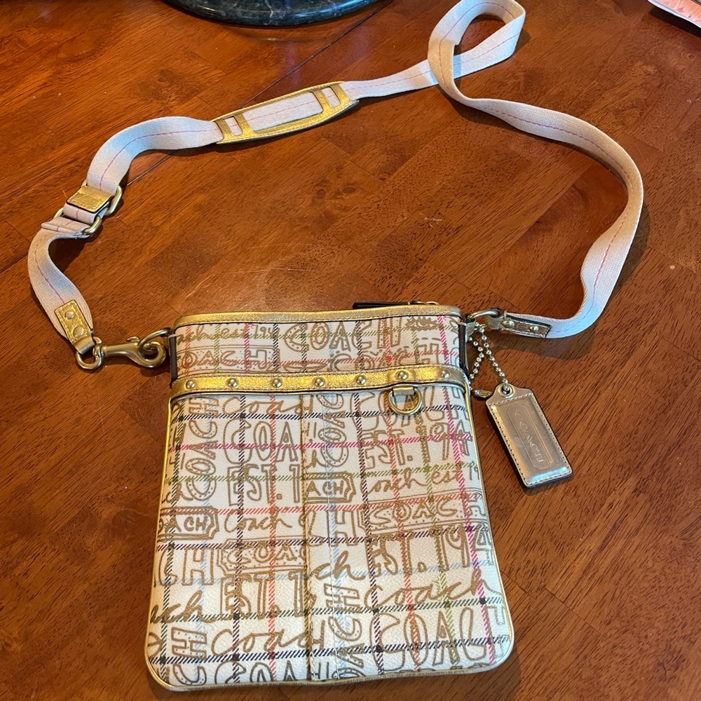 Gold Coach crossbody bag